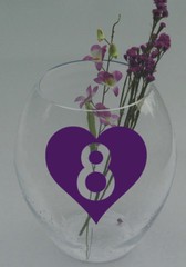 Wedding Table Numbers 1-10,15, 20, or 25 Vinyl Sticker Decals Hearts (b)