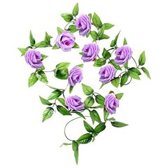 4 Pack 7.8ft Artificial Rose Vines with Green Leaves Fake Flowers Plants