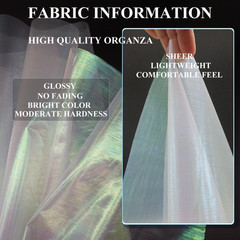 Iridescent White Tulle Crystal Organza Fabric Rolls 12 Inch by 50 Yards (150 fee