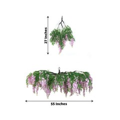 55″ LAVENDER Silk Wisteria Vine Hanging Artificial FLOWER Chandelier Party