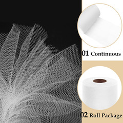 White Tulle Fabric Roll 6 Inch by 100 Yards (300 Feet) Sheer Tulle Ribbon for Ch