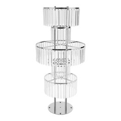 5-Tier Flower Stand Silver Acrylic Crystal Tabletop Wedding Centerpiece 110cm