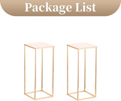 Gold Geometric Flower Stand Vases – 2 Pcs 23.6In Centerpieces for Events