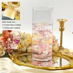 150Piece Floating NO Hole Pearls Beads for Vases – Faux – White + Black