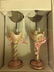 Blue, Purple And Pink Wedding Flutes