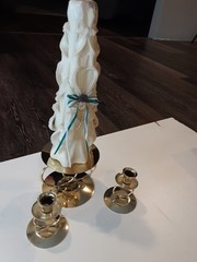 Three piece Unity candle stands