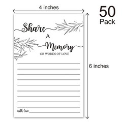 Share a Memory Card, Memorial Cards for Celebration of 4×6 inches, White