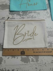 Wedding Makeup Toiletry Bags Bride Maid of Honor Bridesmaid Gifts Turquoise NEW
