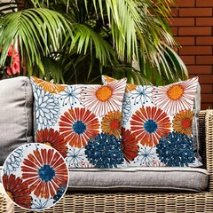 Jartinle Navy Blue Dahlia Flower 18″ x (Pack of 2), Burnt Orange