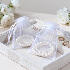 50Pcs Organza Bags, 2×3 inch Gift Favor Bags, White Wedding Favor Bags, Jewel…