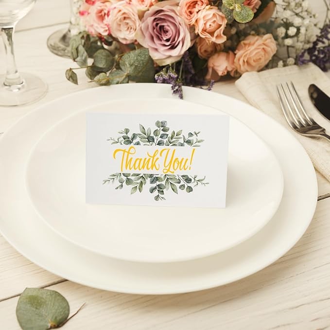 106 X Blank Table Name Place Cards with Eucalyptus Wreath For Weddings & Parties