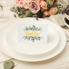 106 X Blank Table Name Place Cards with Eucalyptus Wreath For Weddings & Parties