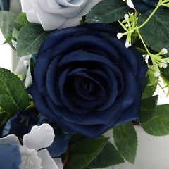Artificial Flower Wedding Chair Ornament Blue Chair Flower Decor Outdoor Wedding