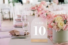 ORGANTEAM Wedding Table Numbers 1-10, Acrylic Number Frosted White Font