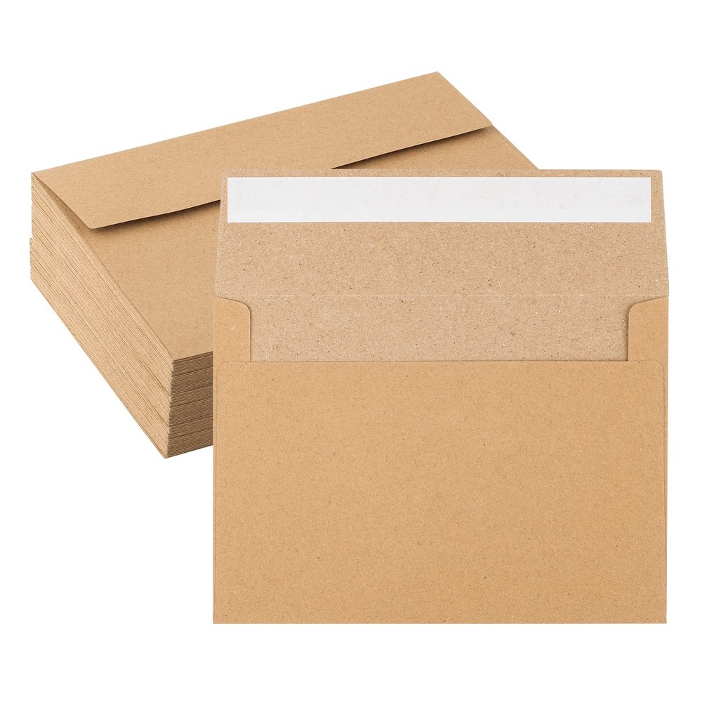 50 Pack Kraft Envelopes – 4 x 6 Inch Brown Paper One Size,