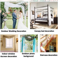 Sheer Tulle Draping Curtain 18FT Backdrop For Arch Party Wedding Ceremony Decor