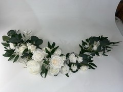 White Rose & Greenery Artificial Flower Piece