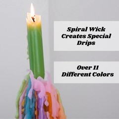 Candlestock Hippie Drippy Drip Candles – Pack of 11 Dripping 1 Of Each Color
