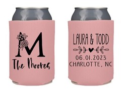 Personalized Monogram Wedding Reception Party Favor Can Coolers wedding koozies