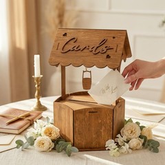 Wishing Well Wedding Card Box Reception Wooden Gift Roof Envelope Decor