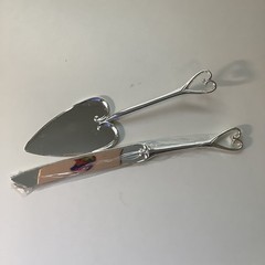 Celebrate It Silver Heart Wedding Cake Knife And Server Set