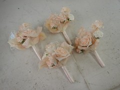 Ling’s Moment Artificial Flowers Pink Bridesmaid Bouquet Set of 4, Blush 7″