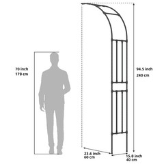 BUKLIYN Half Sided Arch Against The Wall Garden Trellis – Arch, Black