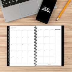 Planner Weekly & Monthly Half Letter (5.5 x 8.5 inches) Black 2026-2027