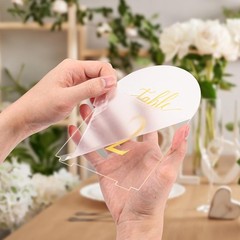 Wedding Table Numbers 1-10 Acrylic Signs Rustic Reception Decor 5.5″x7