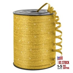 Curling Ribbon, 1/5″ Wide x 500 Yards 1/5″ x 500 Yards Golden Glitter