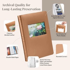 Old Town 2-Pack Bonded Leather Photo Albums, Photo Album 5×7 & 4×6 Slots, Car…