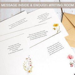 25 Funeral Thank You Cards with Envelopes, 5 Designs, 4x6in Watercolor Wildfl…