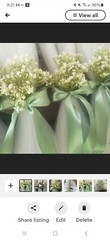 Set of 10 Sage Green Wedding Aisle/Pew decorations 36 Inches Long