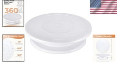 Cake Turntable 11 Inch Rotating Cake Stand for Decorating Display Baking White