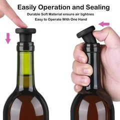 Yookeer 8 Pcs Wine Stoppers Silicone Beer Bottle Sealer Glass Black