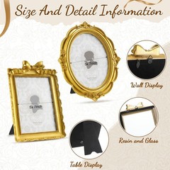 Qunclay 2 Pcs 5 x 7 Inches Vintage Photo Frames Antique Baroque Ornate Resin …