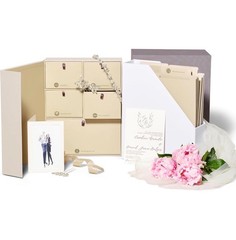 Savor | Deluxe Wedding Keepsake Box with 52 Labels, 6 Drawers, and 8 Vertical Fi