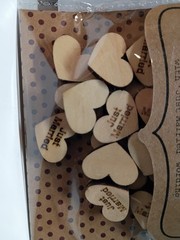 Ginger Ray Heart Wooden Just Married Table Scatter Wedding Confetti, Lot Of 2