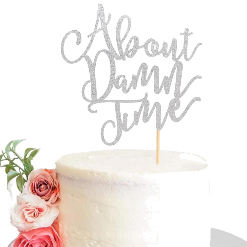 Versatile Silver Glitter Cake Decoration – Perfect for Weddings & Anniversaries