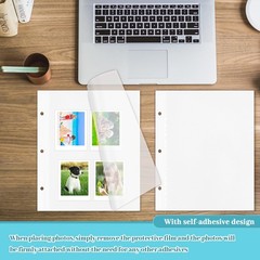 VOKOY 60 Sheets/120 Pages Photo Album Pages for 3 Ring Binder, Self Adhesive …