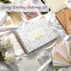Wildflower Wedding Guest Book Set – 8.5×7 Inch Scrapbook for Cherished Memories