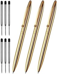 Metal Ballpoint Pens – Black Ink Fancy Pens for 1 Count (Pack of 3) – D4 Gold