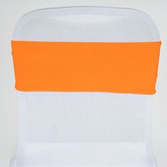10 Orange Spandex STRETCHABLE CHAIR SASHES Wedding Party Decorations SALE