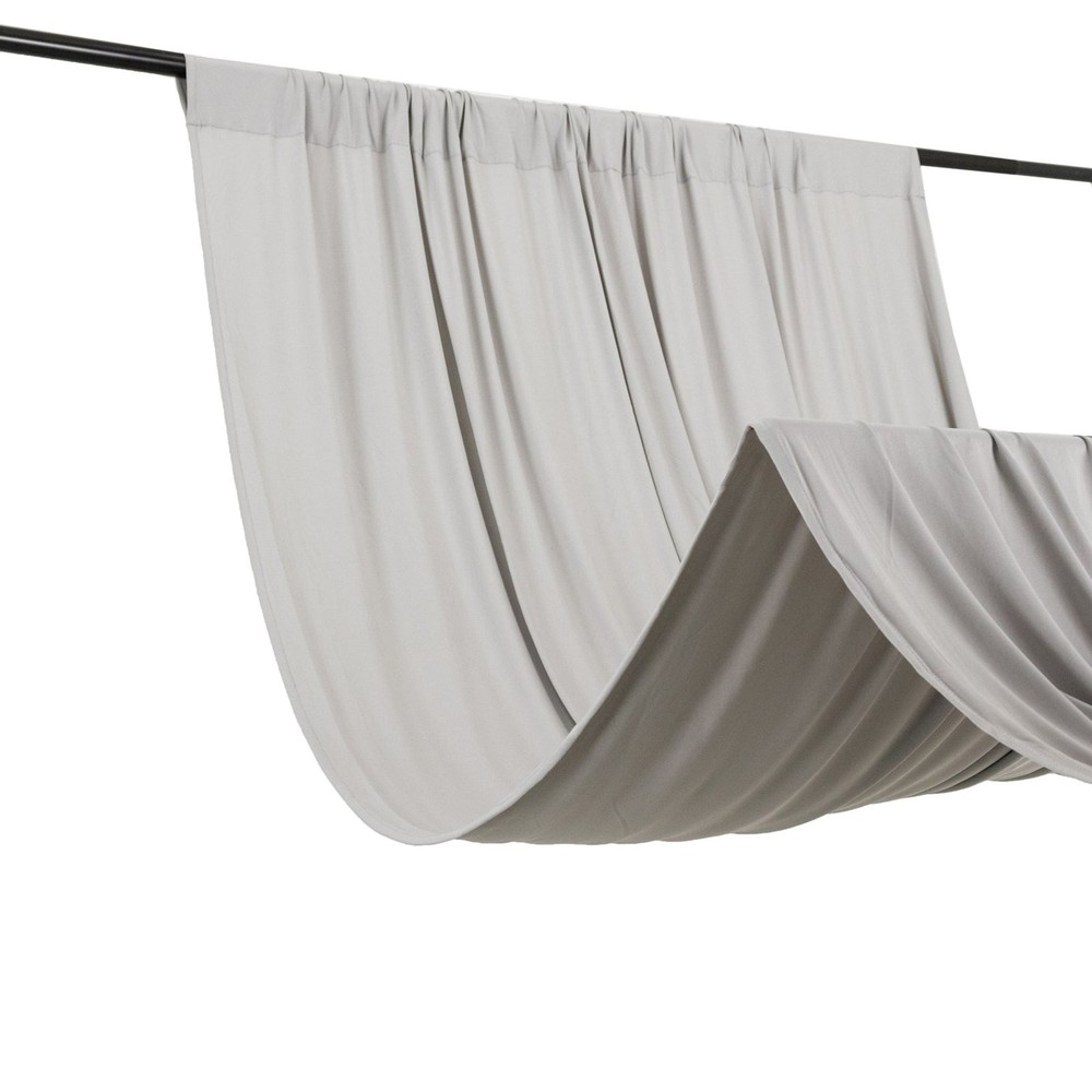 5 ft x 10 ft SILVER 4-Way Stretch Spandex Divider Backdrop Curtain Party Wedding