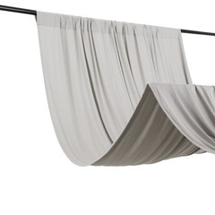 5 ft x 10 ft SILVER 4-Way Stretch Spandex Divider Backdrop Curtain Party Wedding