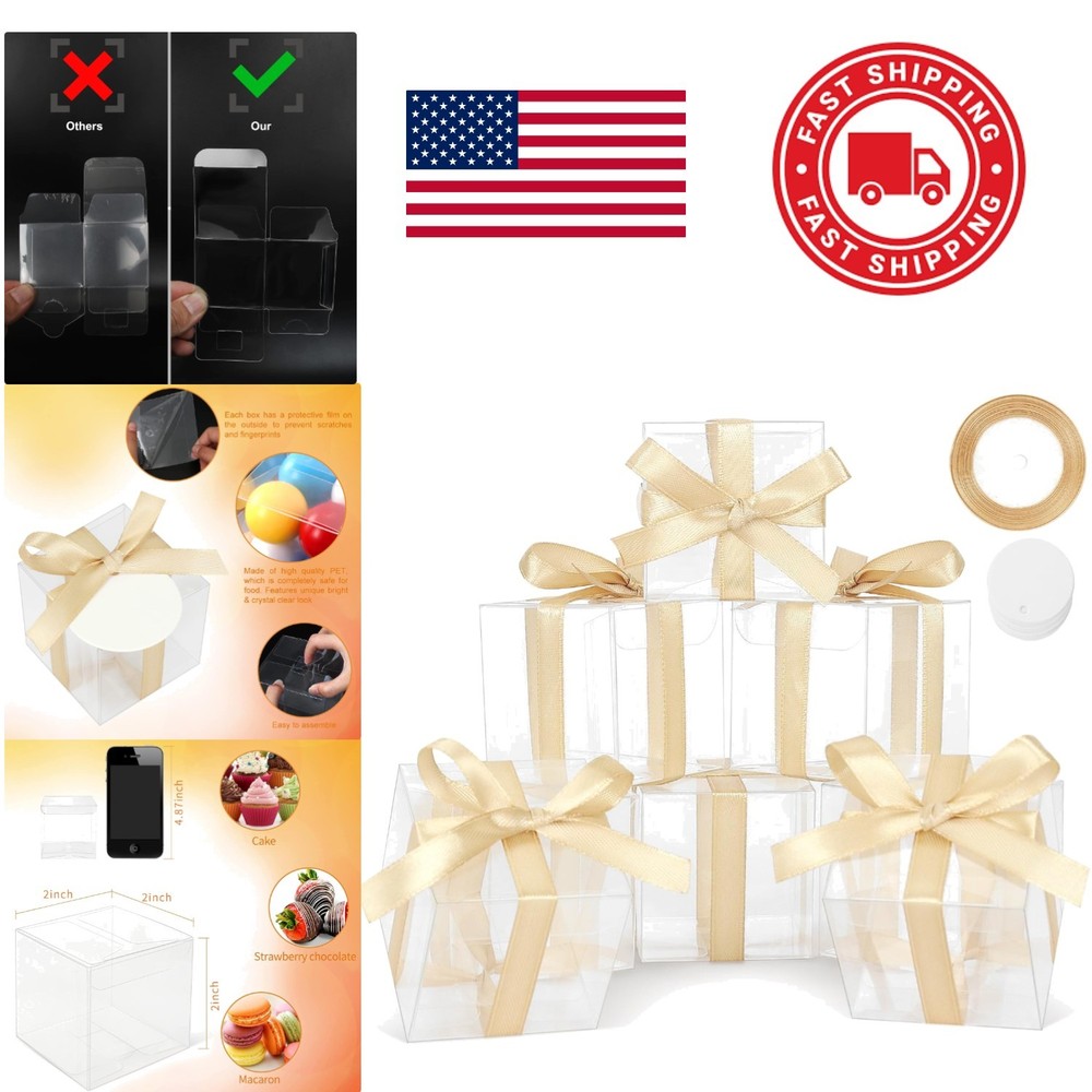 Quality Clear Gift Boxes 2x2x2 Inch Food Grade Material for Celebrations