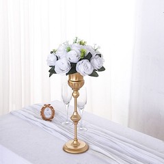 WHITE 2 Bouquets 10″ Silk Roses Artificial FLOWER BALLS Party Events Decorations
