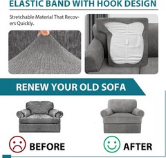 Jcones 2 Pieces T Cushion Chair Covers with Arms Super Stretch Chair Slipcove…