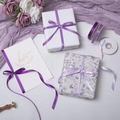 Purple Double Face Satin Ribbon 3/8 Inch x 45 3/8 Inch x 45 Yd Assorted Purple
