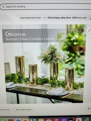 Glasseam 12-Gold Cylinder Vases/Pillers For Candles/Center Pieces 6-6” & 6-4”